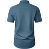 image:imageMens Teal Dress Shirt Short Sleeve Wrinkle Free Work Button Down Shirt 2XL