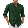image:imageAlimens amp Gentle Mens Oxford Shirt Stretch Long Sleeve Button Down ShirtsDark Green