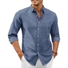 image:imageAlimens amp Gentle Mens Oxford Shirt Stretch Long Sleeve Button Down ShirtsDusty Blue