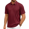 image:imageMens Polo Shirts Short Sleeve Knit Stretch Lightweight Casual Summer ShirtBurgundy