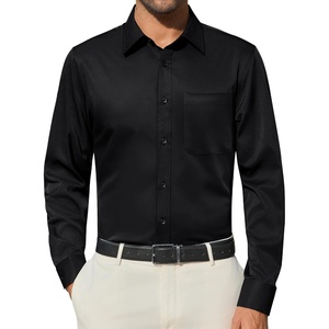 image:imageAlimens amp Gentle Black Mens Dress Shirts Long Sleeve Wrinkle Free Button Up Shirt UPF 50 Regular Fit Business Casual Shirts