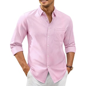 image:imageAlimens amp Gentle Mens Oxford Shirt Stretch Long Sleeve Button Down ShirtsLight Pink